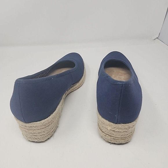 Life Stride Karma Espadrille Wedges Canvas Shoes Slip On Blue Size 10.5/11 - Picture 7 of 14